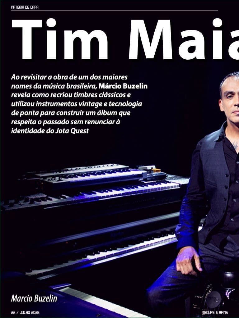 Existe uma revista especializada em teclado e tudo que gira em torno desses instrumentos mágicos. Chama-se “Teclas e Afins“. Só tem acesso às matérias quem assina mas, para vcs aqui do Clube, vou deixar a matéria aberta. Nessa edição, eu falo desse projeto lindo que estamos lançando, em que o Jota toca Tim Maia. E eu entro em vários detalhes dos arranjos, especificamente dos teclados. Espero que gostem! Em breve mais vídeos. Quem tiver alguma curiosidade, pode mandar a pergunta que eu respondo nos comentários. Bj a todos.